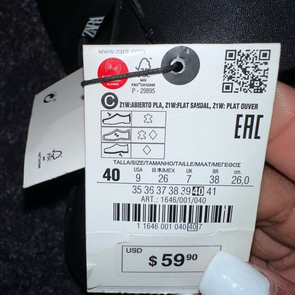 Black Thong Sandals - Picture 2 of 5